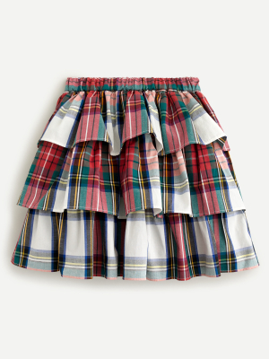 Girls' Skirt In Snowy Stewart Tartan