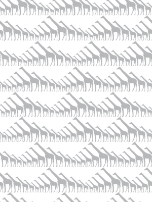 Giraffe Wallpaper In Silver Metallic By Marley + Malek Kids