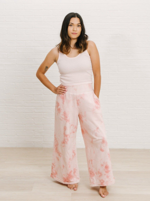 Wide Leg Organic Lounge Pant - Pink Sand