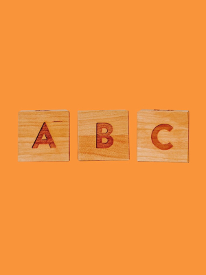 Handmade Cherry Wood Alphabet + Numeral Blocks