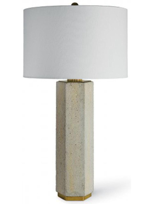 Concrete And Brass Gear Lamp