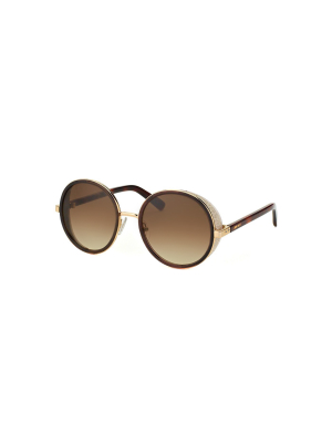 Jimmy Choo Andie/s J7g Womens Round Sunglasses Gold 54mm