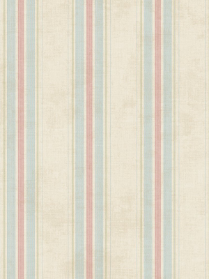 Vintage Stripe Wallpaper In Primary From The Vintage Home 2 Collection By Wallquest