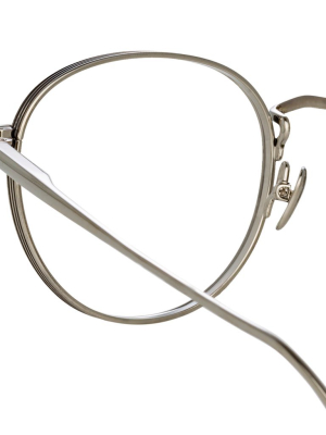 Luna Oval Optical Frame In White Gold