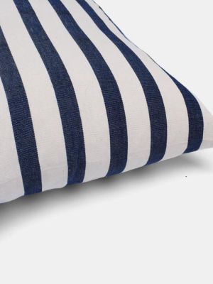 Bold Navy Stripe Pillow, Lumbar