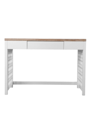 Leine Writing Desk Natural/white - Aiden Lane