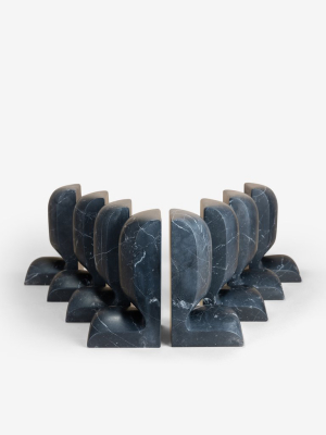 Black Marquina Marble Slo Bookends By Collection Particuliere