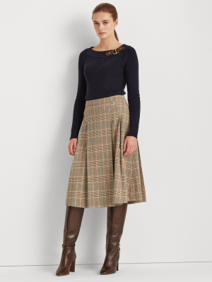 Plaid Cotton-wool Skirt