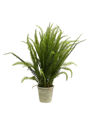 Vickerman 27" Artificial Green Grass In Paper Pot.