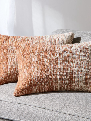 Enzo Orange Ombre Pillows 24"x16", Set Of 2