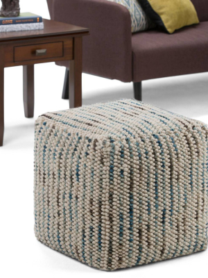 Malcolm Woven Cube Pouf Color Cotton And Wool - Wyndenhall