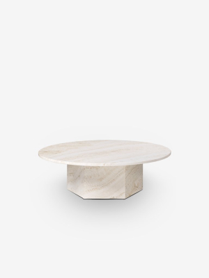 Epic Small Coffee Table White Travertine For Gubi
