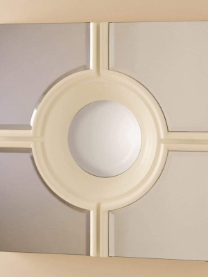 Global Views Bull's Eye Cross Mirror White