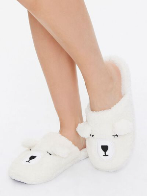 Faux Shearling Teddy Bear Slippers