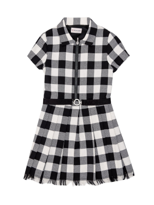 Moncler Enfant Checked Belted Shirt Dress