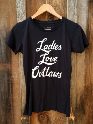 Ladies Love Outlaws Women's Vintage Tee Black/white