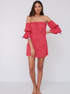 Off The Shoulder Tassel Dress