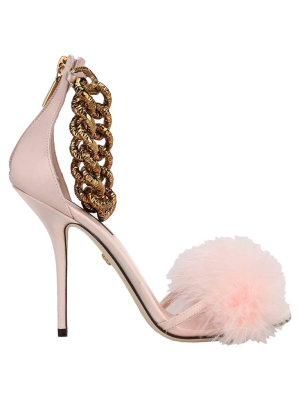 Dolce & Gabbana Feather Embellished Sandals