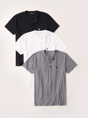 3-pack Short-sleeve Icon Henley