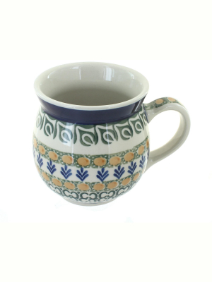 Blue Rose Polish Pottery Herb Garden Bubble Mug