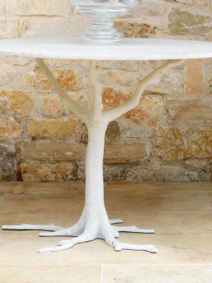 White Faux Bois Dining Table