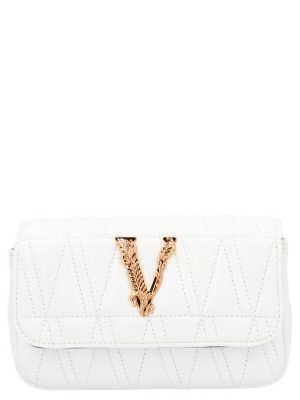 Versace Barocco V Plaque Qulited Crossbody Bag