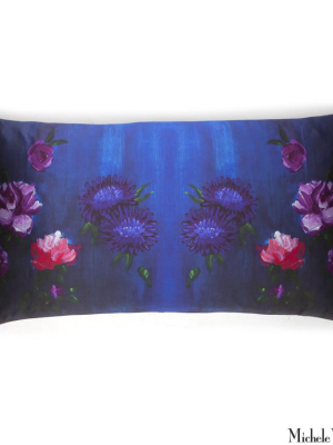 Silk Print Pillow Inky Floral 20x36