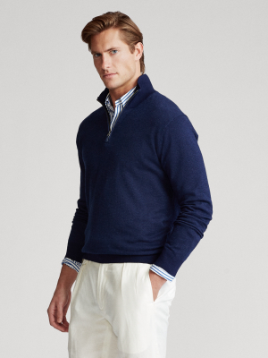Cotton-blend Quarter-zip Sweater