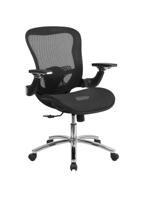 Executive Swivel Office Chair With Synchro-tilt Black Mesh - Flash Furniture