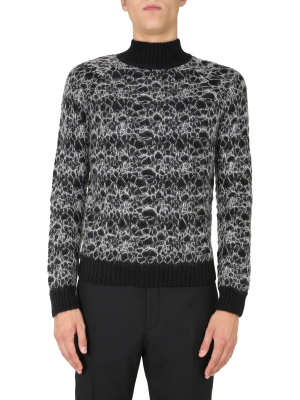 Saint Laurent Mock-neck Knitted Jumper