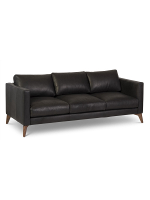 Burbank Leather Sofa In Black