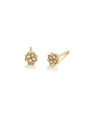 Pave Lotus Studs