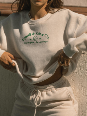 Mvp Oversized Crewneck Sweatshirt Cream