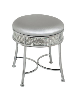 Faux Diamond Backless Metal Vanity Stool - Hillsdale Furniture