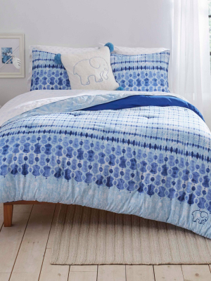 Ivory Ella Sadie Duvet Cover & Sham Set Blue