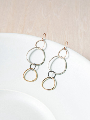 Four-color Linear Hoop Earrings