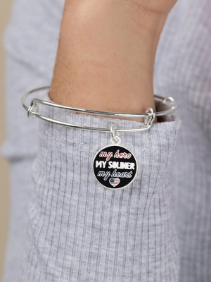 'my Hero, My Soldier, My Heart' Charm Bangle