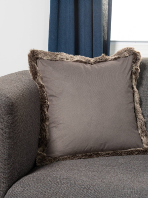 18"x18" Booker Solid Decorative Throw Pillow Gray - Surefit