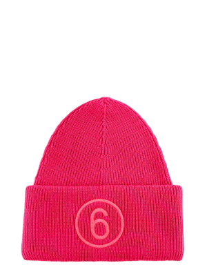 Mm6 Maison Margiela Logo Embroidered Beanie