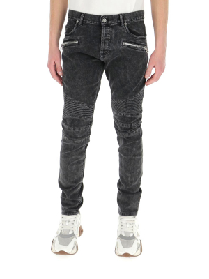 Balmain Panelled Biker Jeans