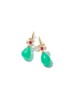 Wonderland Teardrop Chrysoprase Earrings