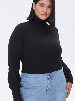 Plus Size Turtleneck Crop Top