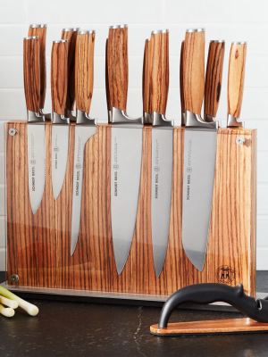 Schmidt Brothers ® 15-piece Zebra Wood Knife Block Set