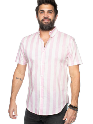 Buddylove Robert Button Down Dress Shirt - Pink Stripe