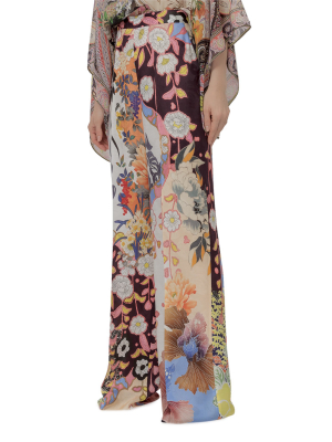 Etro Floral Print Wide Leg Pants