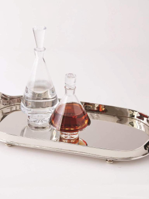 Global Views Drinks Tray With Leather Handles