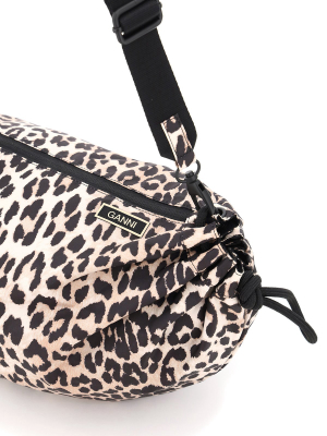 Ganni Drawstring Printed Shoulder Bag