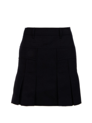 Prada Pleated Panelled Mini Skirt