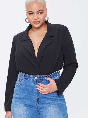 Plus Size Surplice Bodysuit