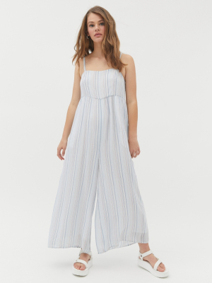 Uo Taylor Wide Leg Babydoll Jumpsuit